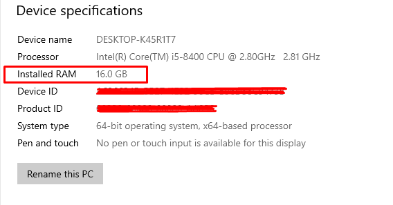 finding your RAM size