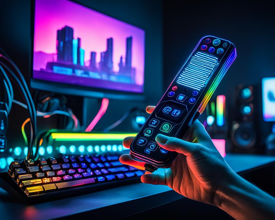 remote control for fan speed and RGB lighting